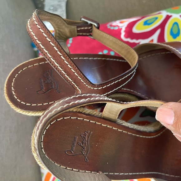 Christian Louboutin Leather Espadrilles Shoes - Picture 2 of 3